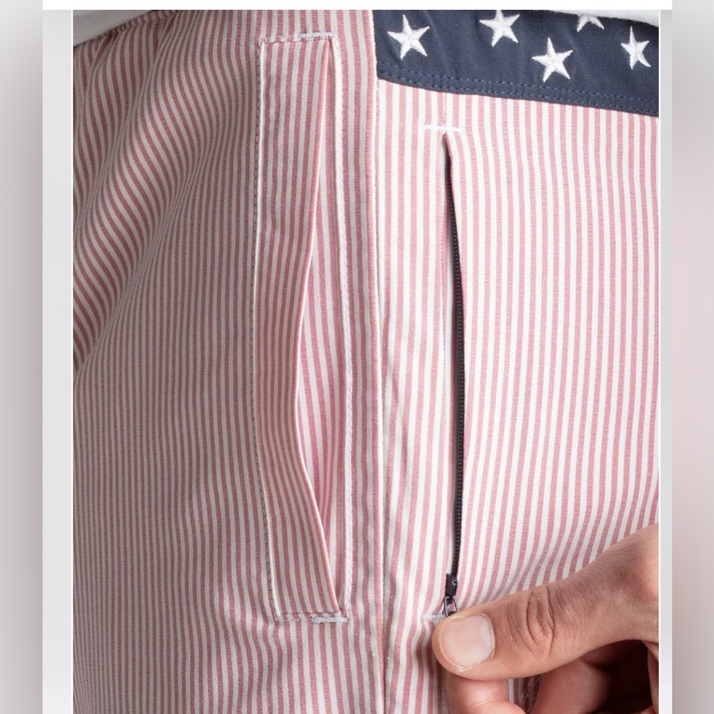 Birddogs Gym Shorts Lined Red Stripes Stars Gym Hybrid Boom Short size Medium - Picture 3 of 12